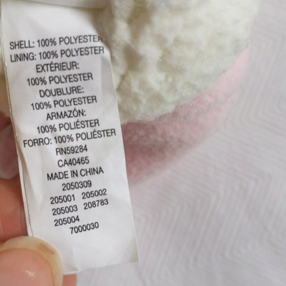 children's place pink fleece baby mittens with sherpa lining 0-6 months girl - Picture 4 of 4